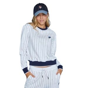 FILA X Bandier Pinstripe Long Sleeve Sweatshirt